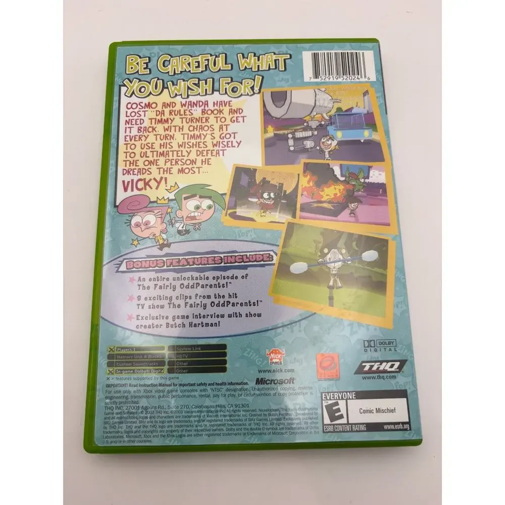 Fairly OddParents: Breakin' Da Rules (Microsoft Xbox, 2003) CIB